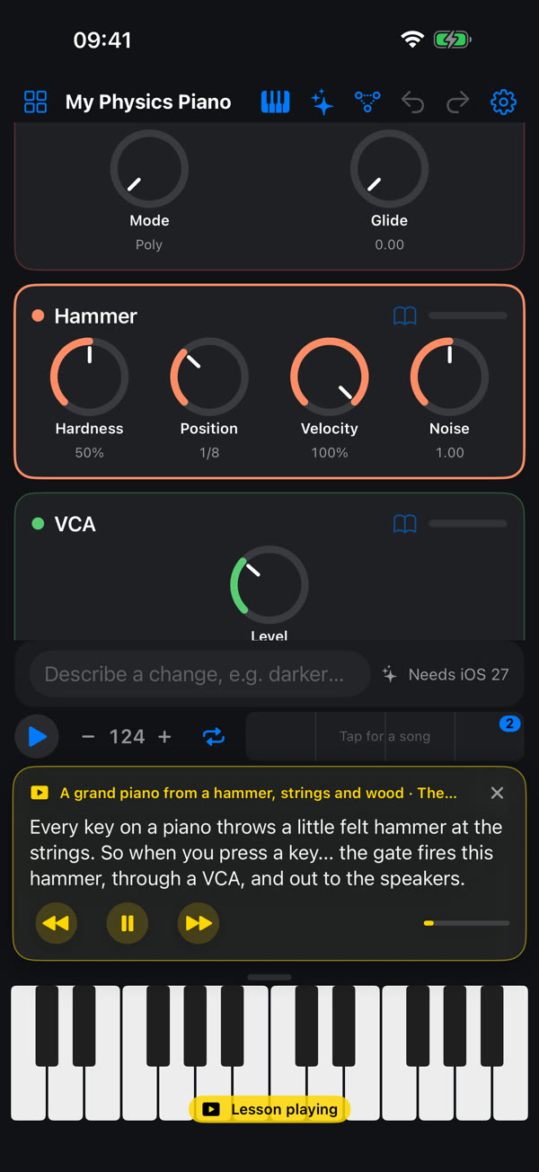 A lesson playing in the app